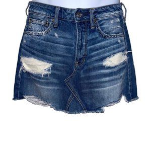 American Eagle Outfitters Mini Skirt Womens 6 Distressed Button Fly Raw Hem